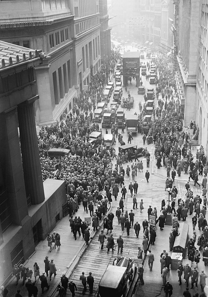 Foule devant la Bourse de New York, 1929